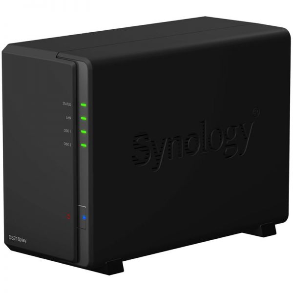 Synology DS218play | 2-Bay 2x1TB SBN | Schwarz DS218play