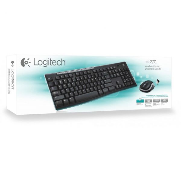 Logitech MK270 Maus + Tastatur Kabellos | Schwarz | Neu 920-004511