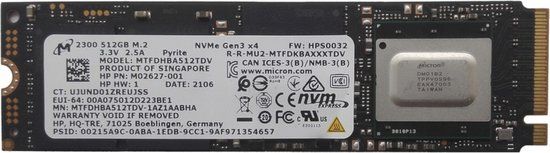 512 GB m.2 2280 NVMe SSD | Micron | 2300 L85360-001