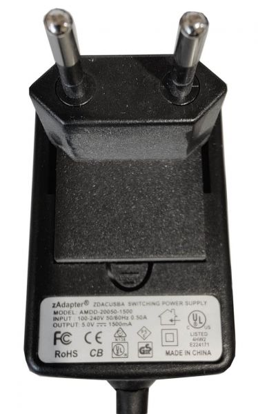 zCover 5V USB Series Global AC Adapter ZDACUSBA | 5V 1500mA AMDD-20050-1500